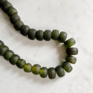 Green Glass Recycled Beads.