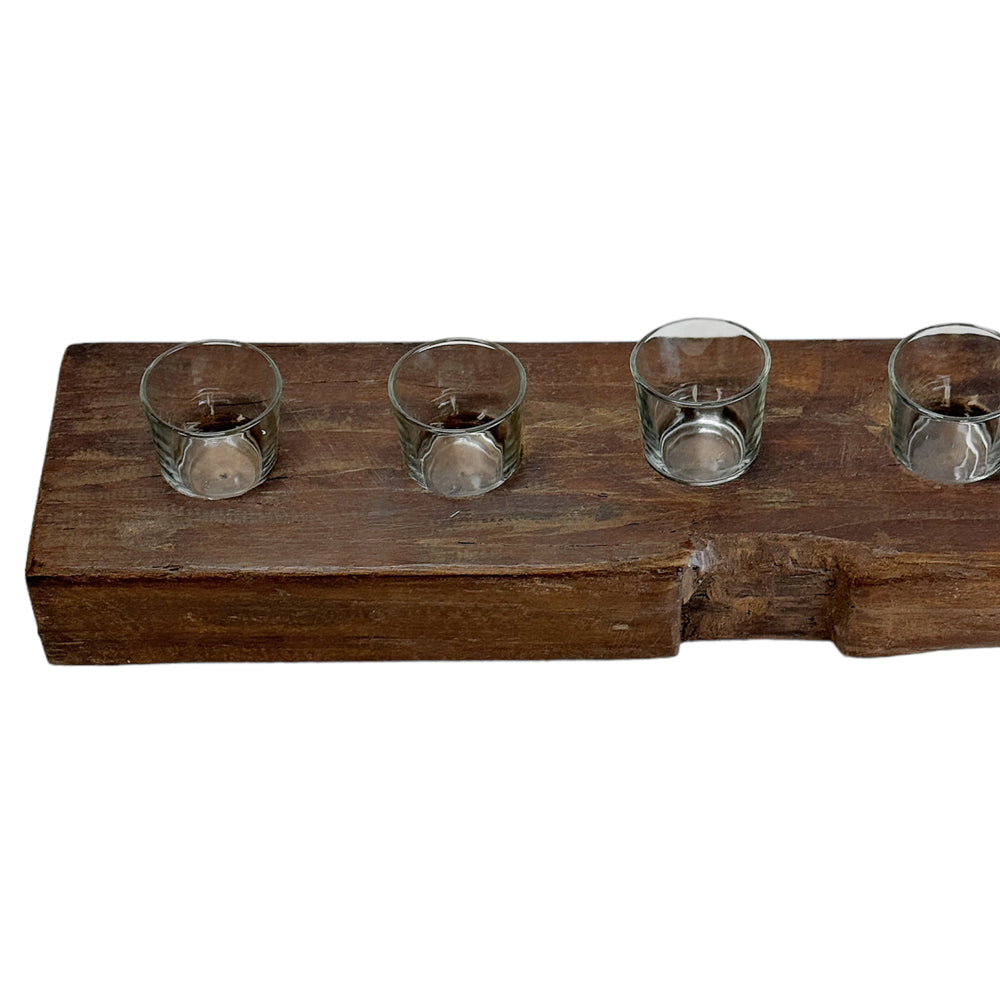 Wood Reclaimed Candle Holder
