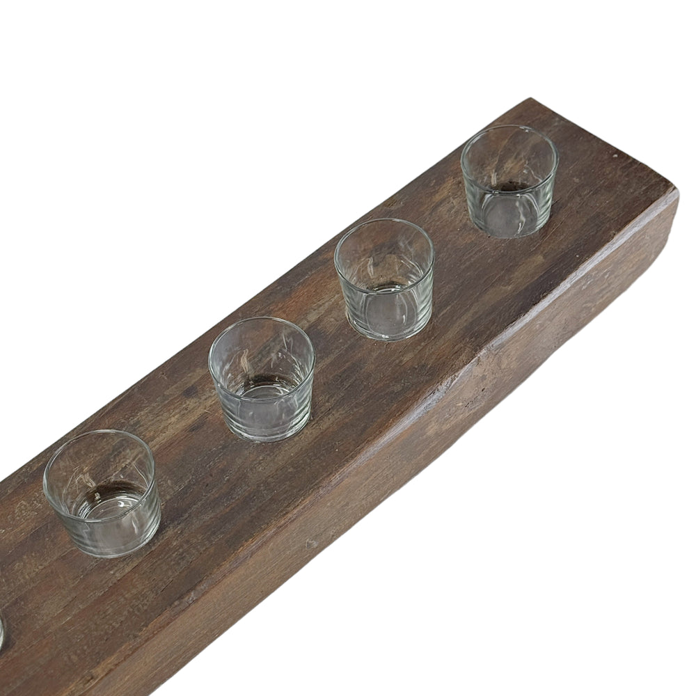 Wood Reclaimed Candle Holder.