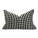 Black Check Gingham 16" x 24" Pillow