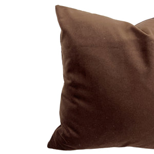 Brown 20" Velvet Pillow