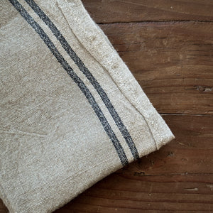 Linen Tea Towel - Black Stripe.