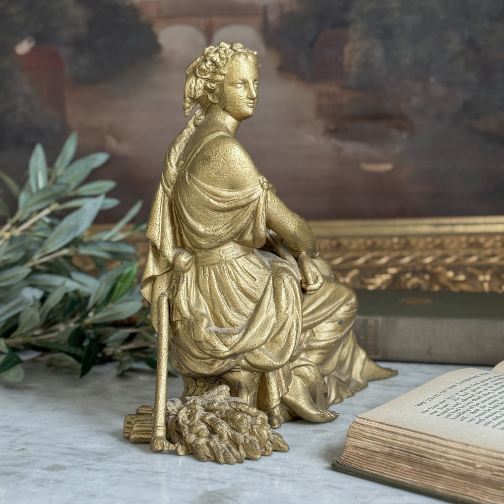 Vintage Hippolyte Francois Moreau Lady Sculpture.