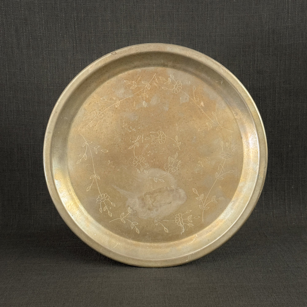 Vintage Floral Gold Tray.