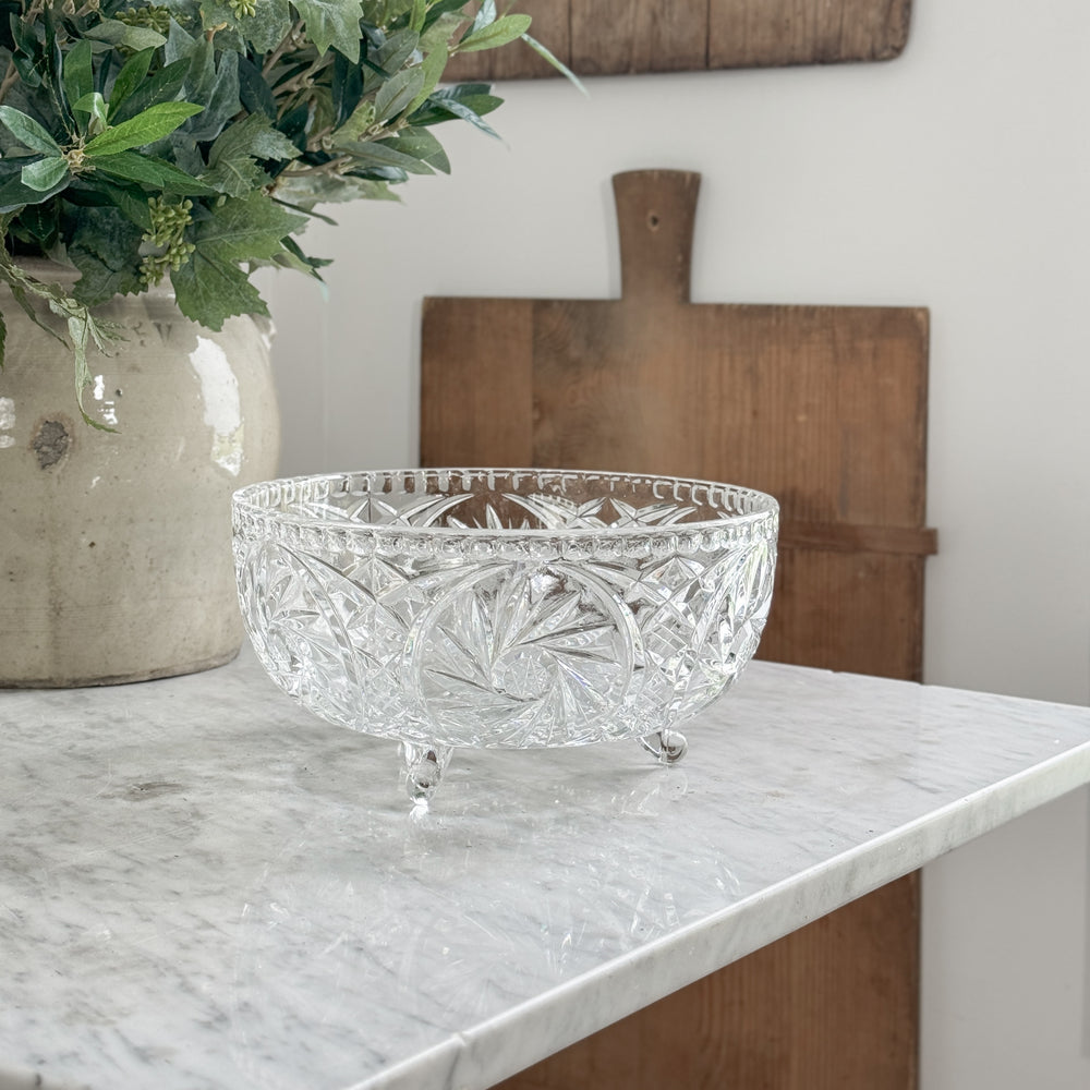 Vintage glass footed bowl.