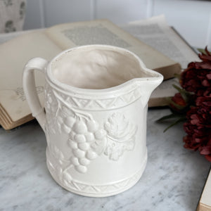 Vintage Ceramic Pitcher with Grape Design