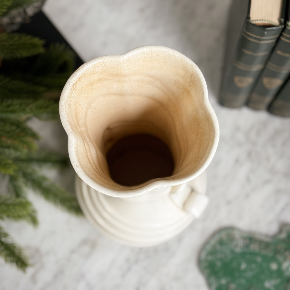 Vintage English Cream Spode Velamour Vase.