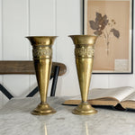 Vintage brass tapered vase.