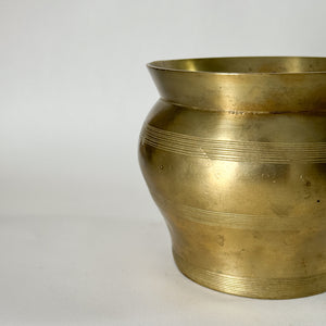 Vintage Brass striped pot