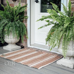 White Jute Striped Rug