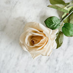 Faux Beige Rose flower Stem