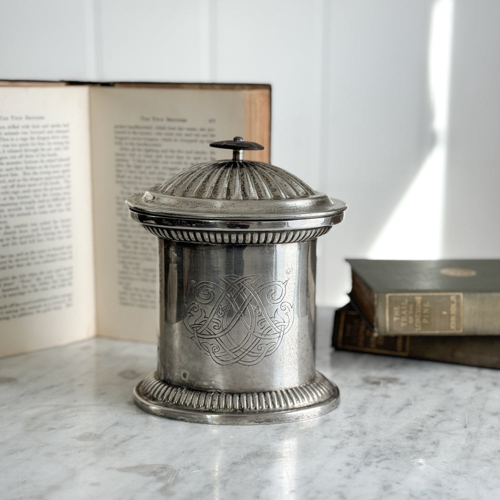 Vintage Silverplate Oval Container with Lid.