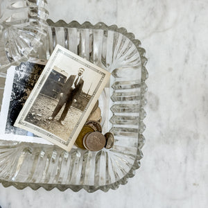 Vintage glass lidded dish.