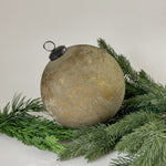 Oversize Green and Gold Frosted Ball Ornament