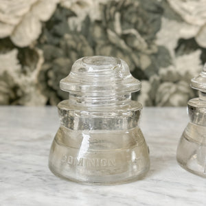 Vintage clear glass insulator.