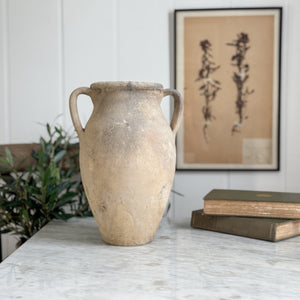 Vintage beige Turkish pot double handle