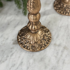 Cast Iron Bronze Gold Taper Candles