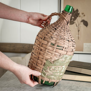 Vintage Portuguese Wicker Demijohn.