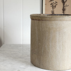 Vintage Cream Wide Stoneware Crock