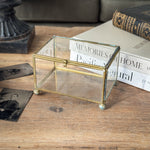 Vintage Glass and Brass Hinged Box