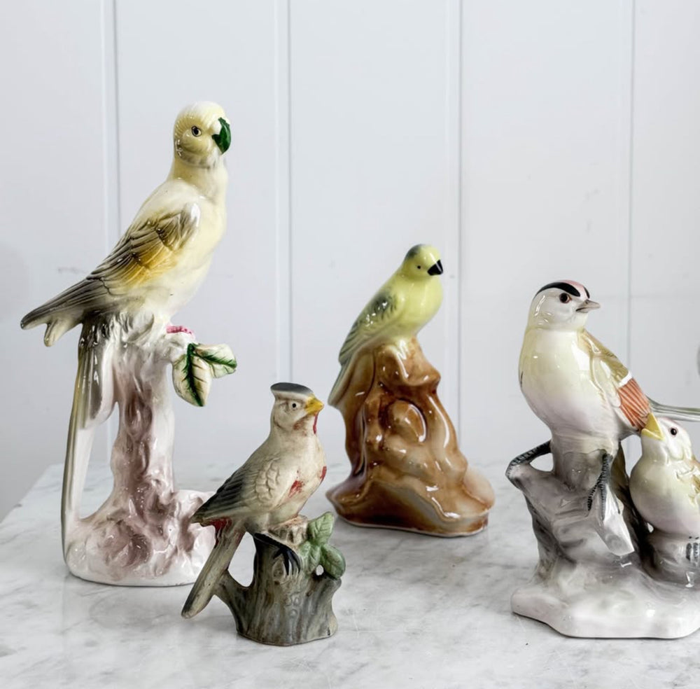 Vintage Porcelain Painted Birds