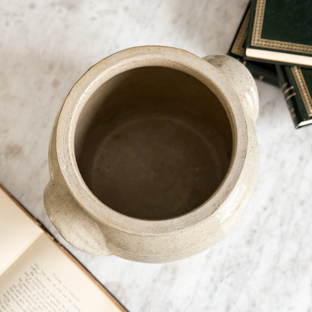 Antique Cream Confit Pot II - FRANCE.