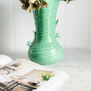 Vintage Green English Pottery Vase