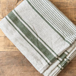 Provence Green Stripe Linen Table Cloth