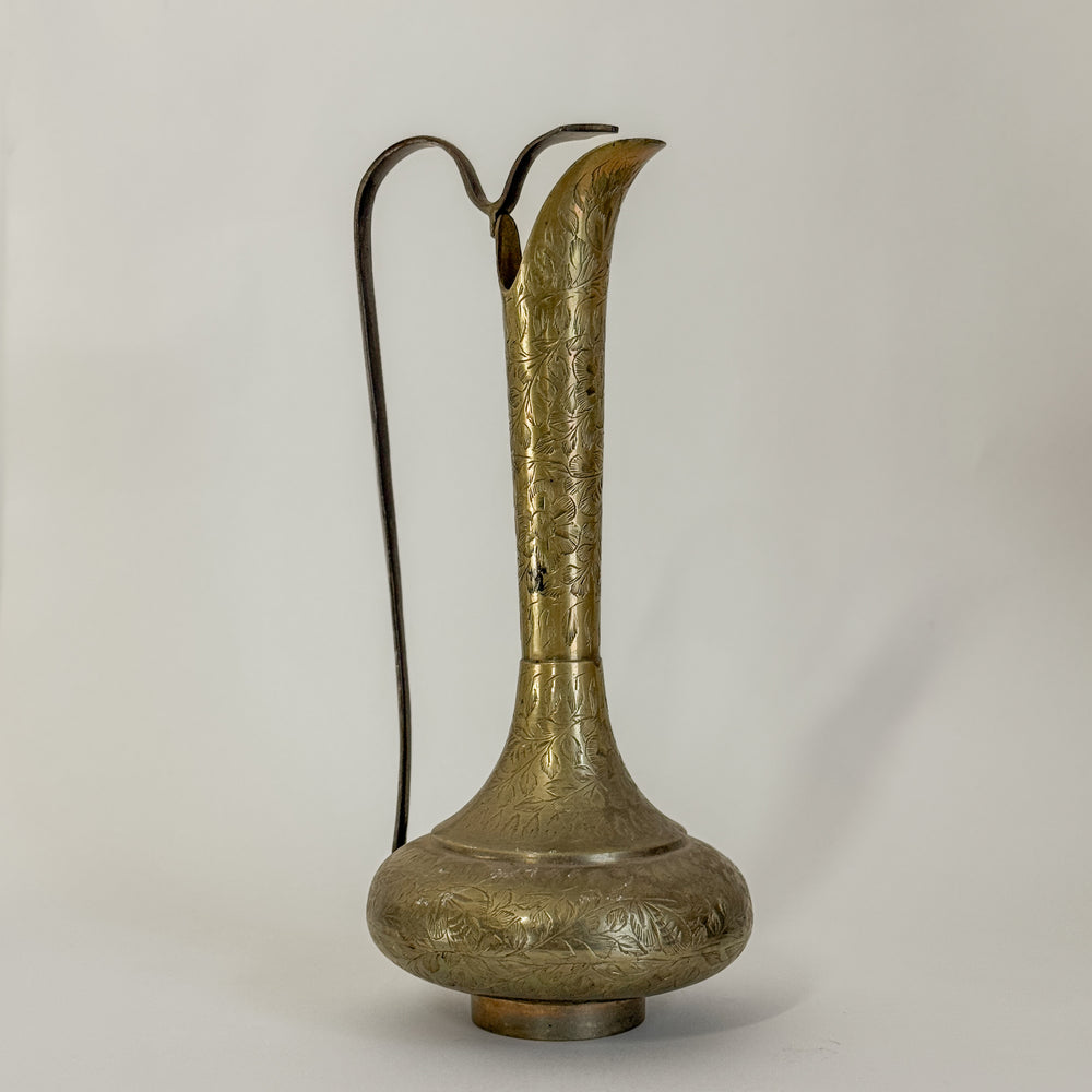 Vintage Brass Embossed Pitcher
