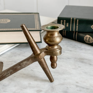 Vintage Brass Anchor Taper Holder