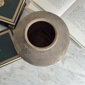 Vintage black pottery vase