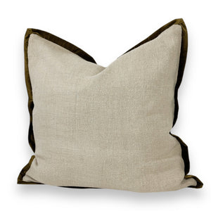 Olive green Velvet Trim 24" Pillow.