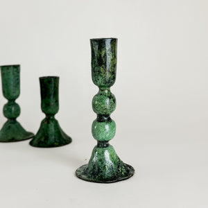 Il Prato green metal taper candleholder