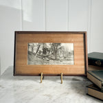 Vintage Wooden Framed River Cattle Print.