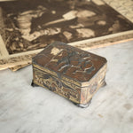 Vintage brass warrior horse trinket box.