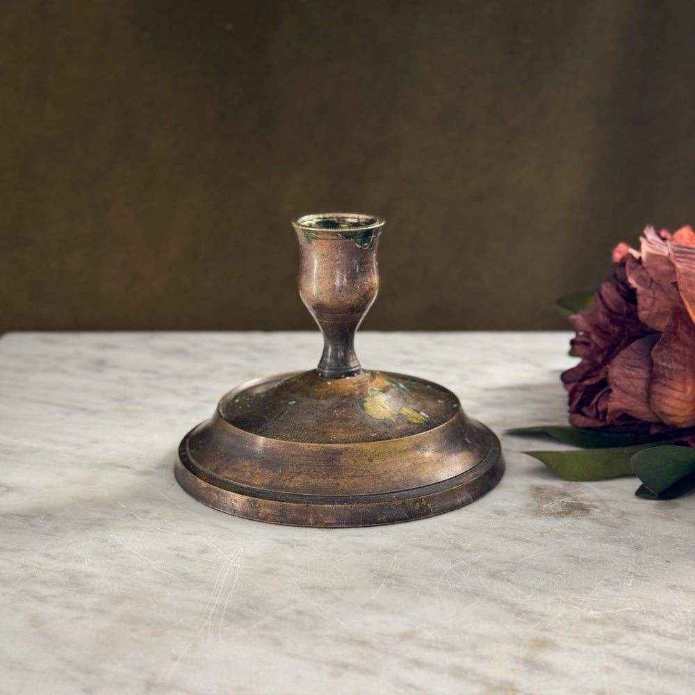Vintage Dark Brass Taper Holder