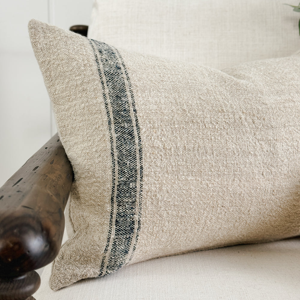 Nolan Navy 16 x 24" Grainsack Pillow Cover