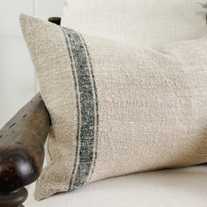 Nolan Navy 16 x 24" Grainsack Pillow Cover
