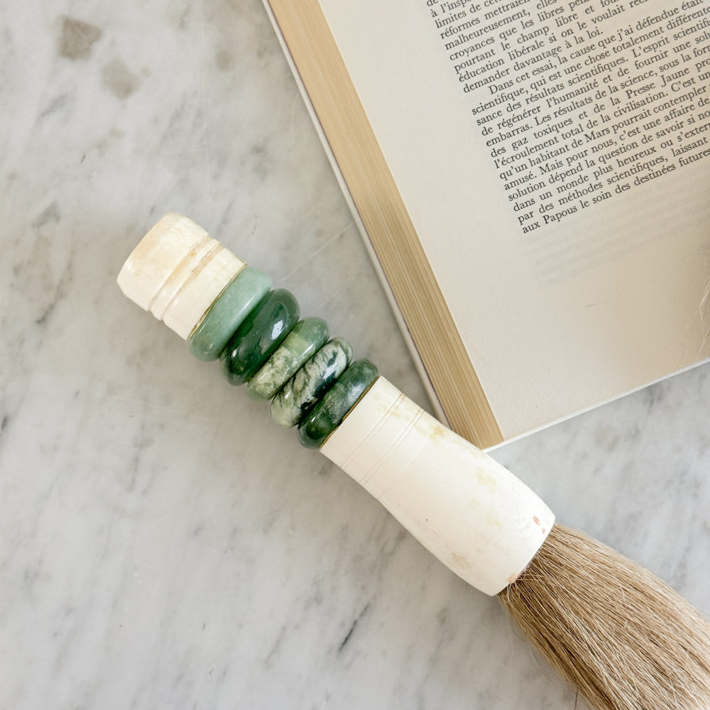 Vintage Calligraphy Brush- Round Jade Green