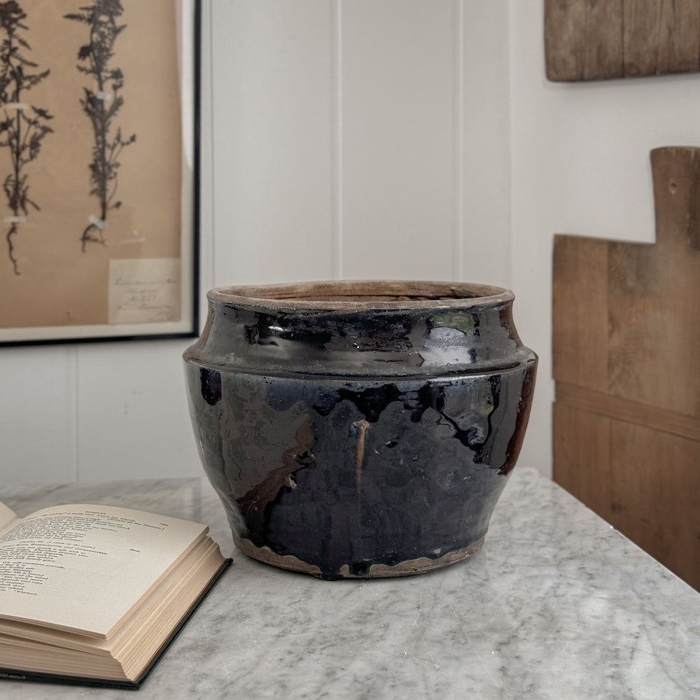 Vintage brown glazed pottery