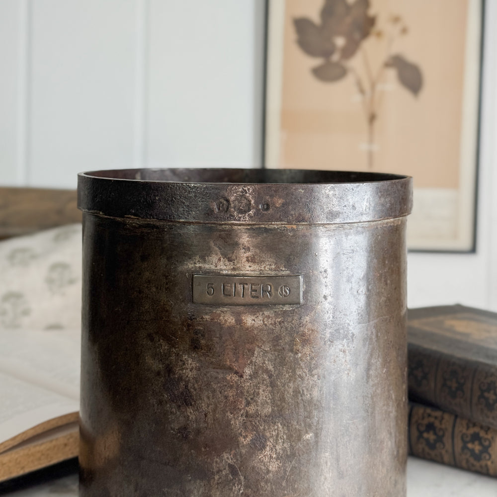 Vintage Metal Brass Measuring Pail- 5L