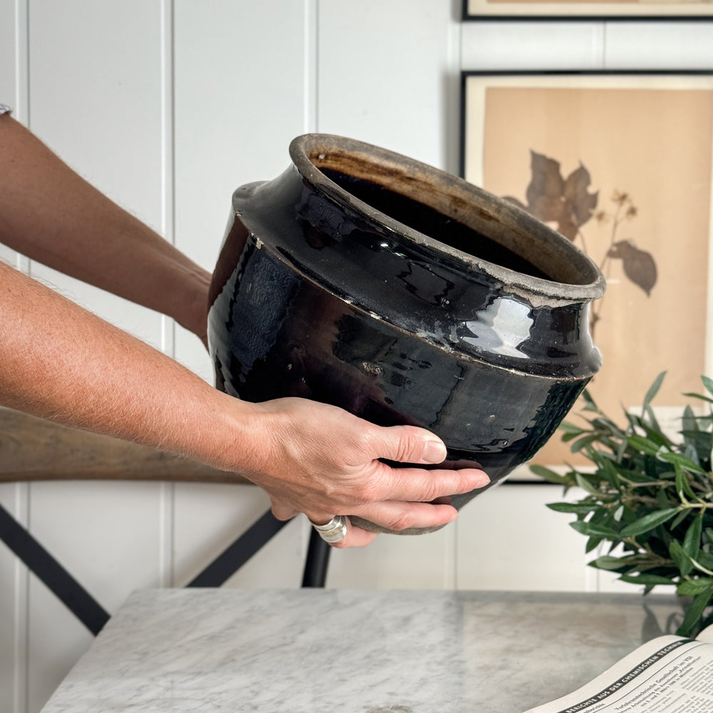 Vintage brown glazed pottery