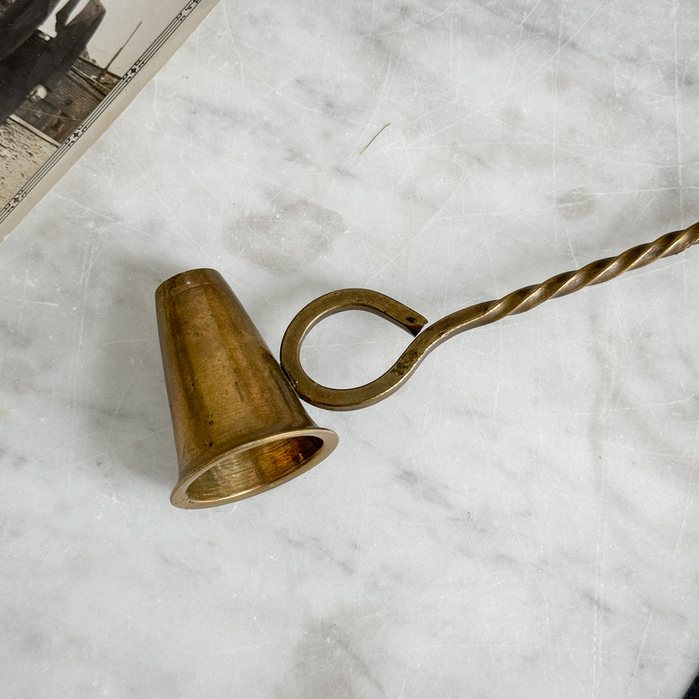 Vintage brass candle snuffer