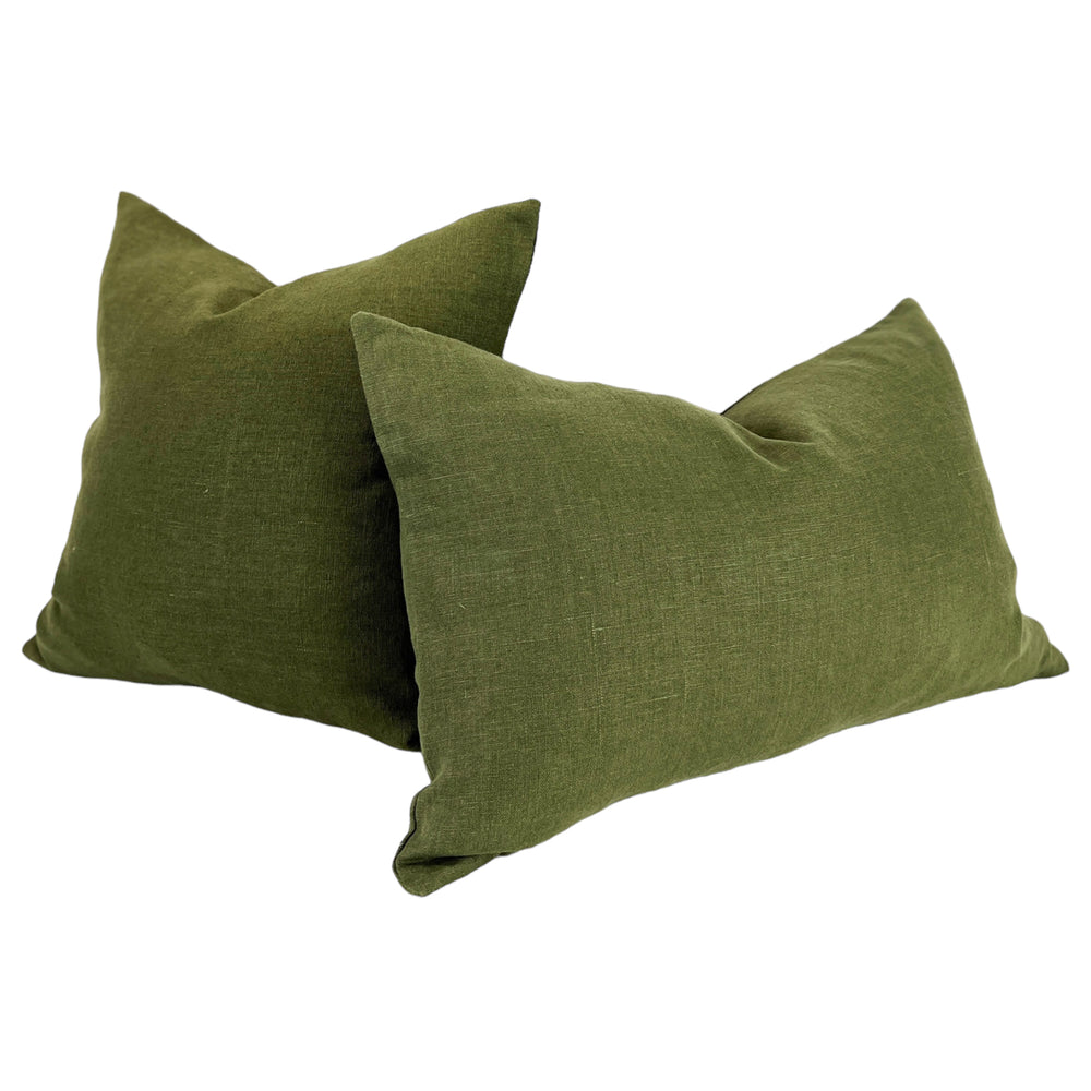 Moss Linen Pillow Cover- Multiple Sizes