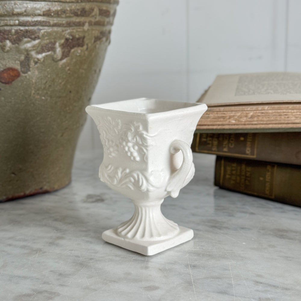 Vintage White Japanese Urn
