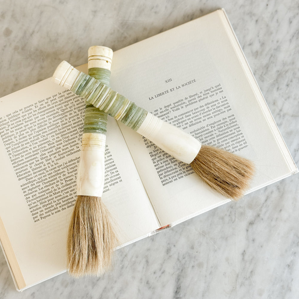 Vintage Calligraphy Brush- Sage green ribbed