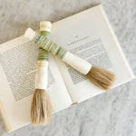 Vintage Calligraphy Brush- Sage green ribbed