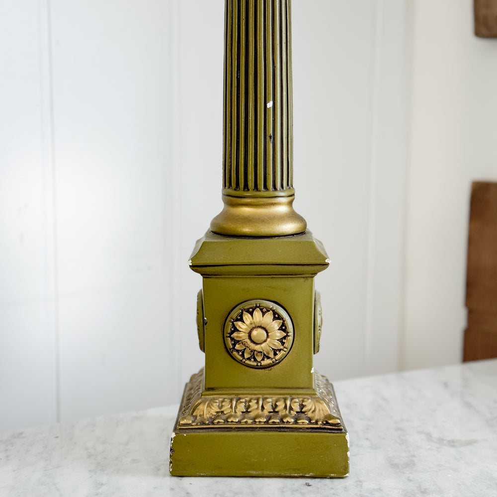 Vintage olive gold lamp- base only.