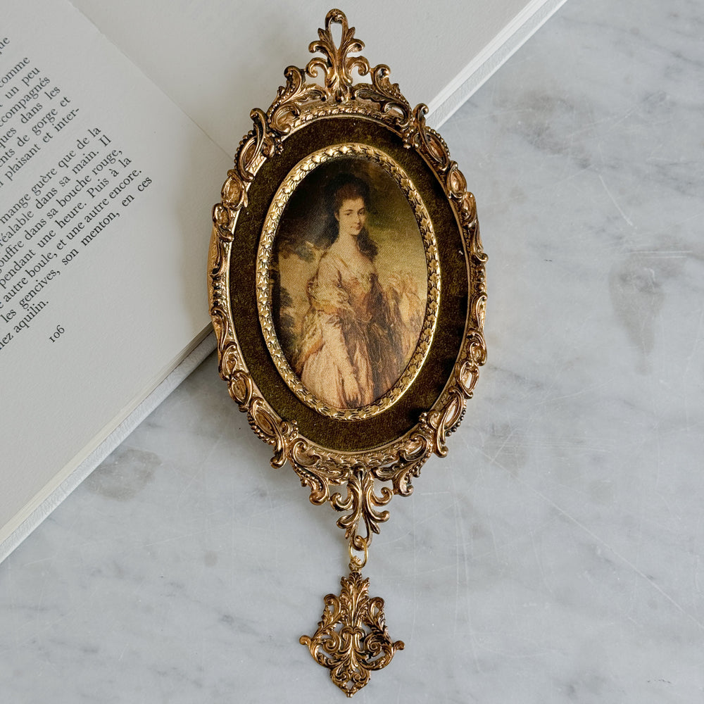 Vintage Oval Gold Framed Lady