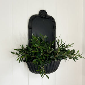Vintage Black Cast Iron Wall Planter